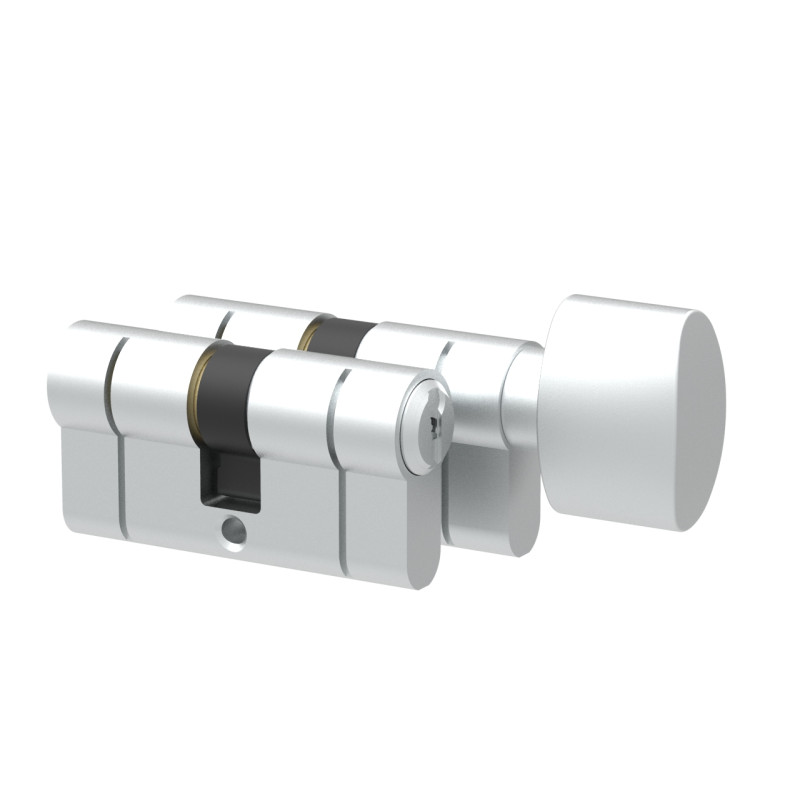 Komplet wkładek Łucznik D profil E8 30-35 gałka M1 od 35 satyna Dual F